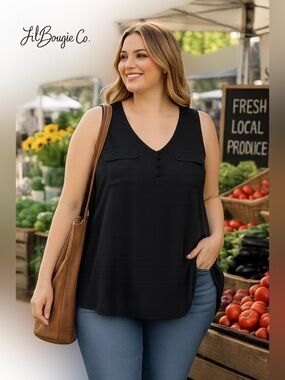 NWT Torrid Black Challis Sleeveless Tank | Size 2X (18/20) |